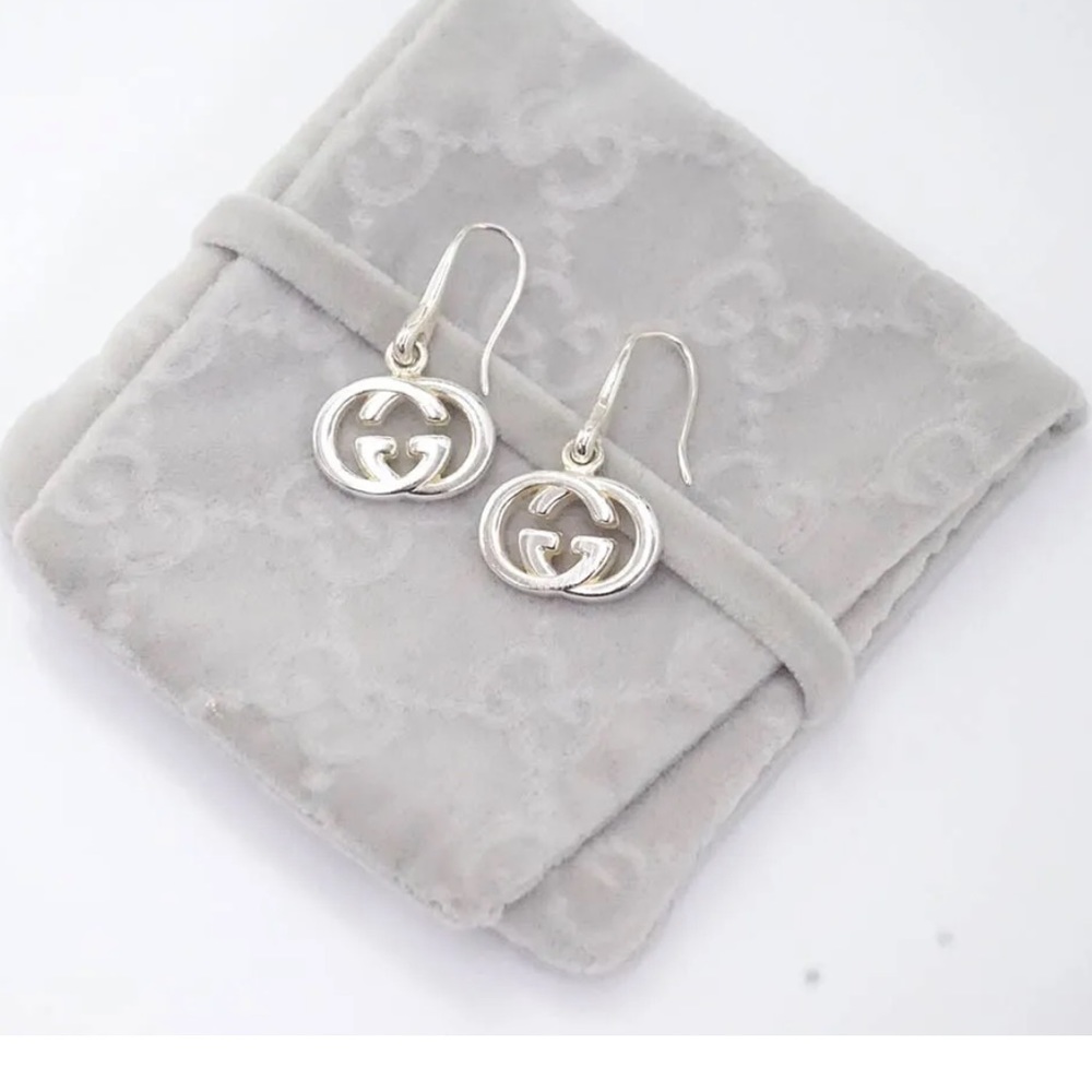 GUCCI Italian Luxury Earrings 925 Sterling Silver - Picture 8 of 9